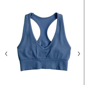 SO Seamless v-neck bra blue size S
